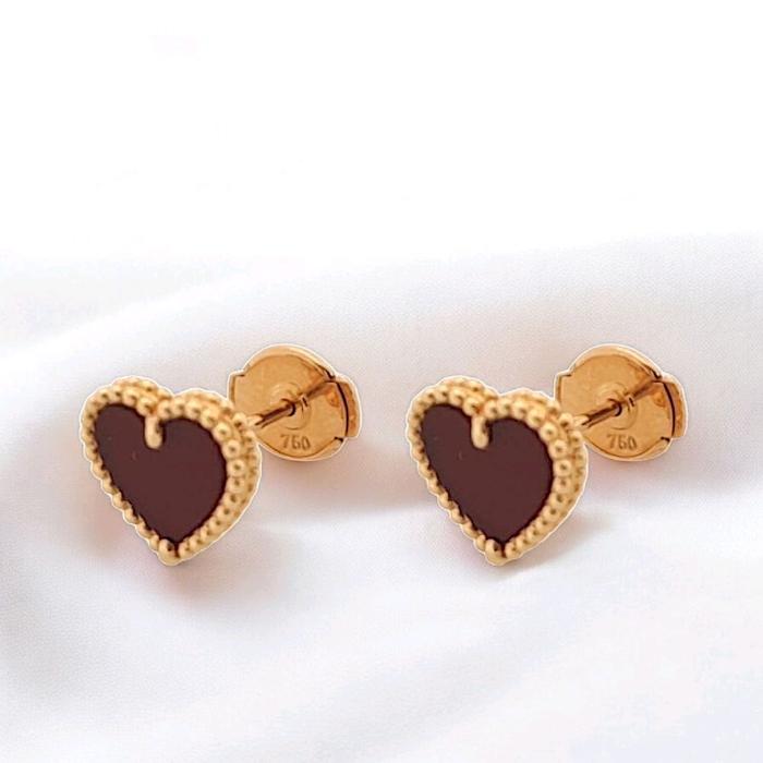 Love Charnelian Earring 18K / Diamond Jewelry 365ABD233RY
