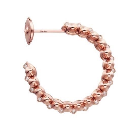 Clash gold 18k crt Earring 18K rose gold/diamond-Diamond Jewelry