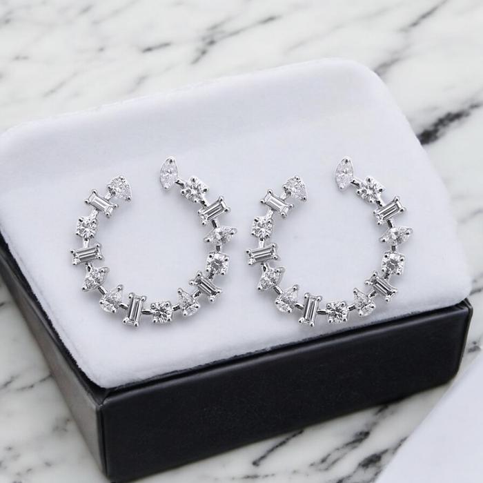 Hoop Diamond Earrings / Diamond Jewelry