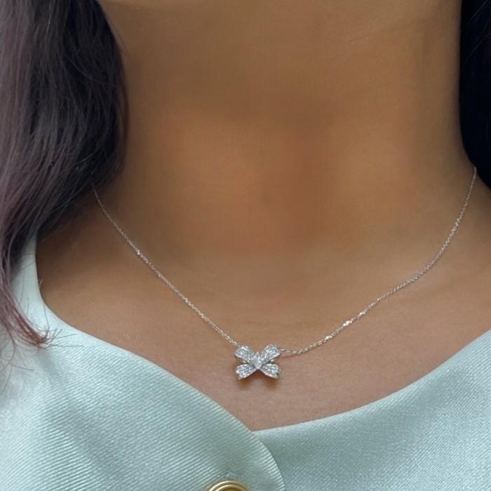 Ribbon Diamond Necklace/Kalung Berlian Pita 18K / Diamond Jewelry