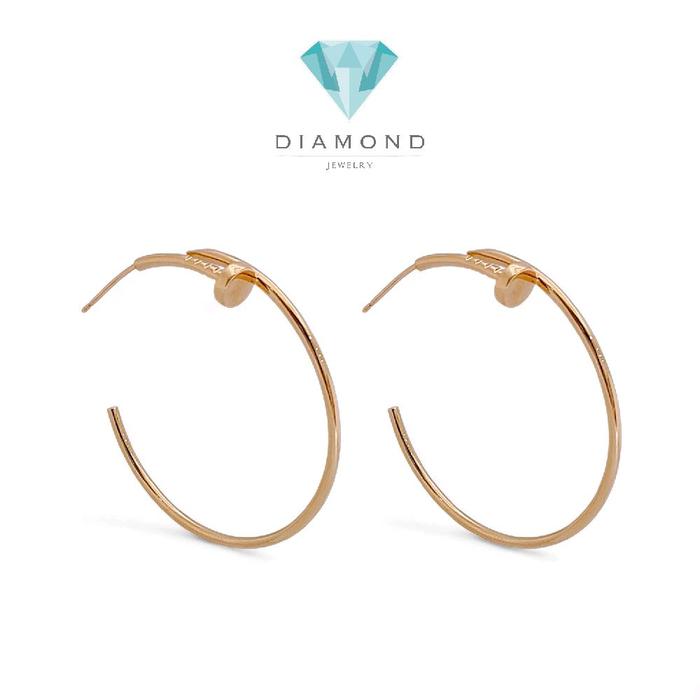 Nail Hoop Earring 18K / Anting Paku 18K / Diamond Jewelry 389ABD1046RY-HT