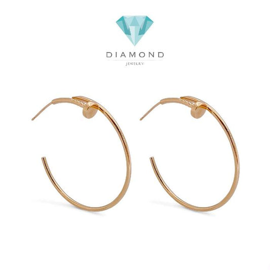 Nail Hoop Earring 18K / Anting Paku 18K / Diamond Jewelry 389ABD1046RY-HT