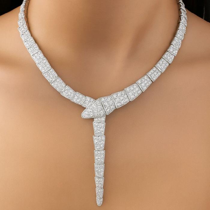 Ulo Serpenti Large Diamond Necklace 18K / Kalung Berlian Ulo Serpenti Besar 18K / Diamond Jewelry-1KBD4465ANNEW-HT