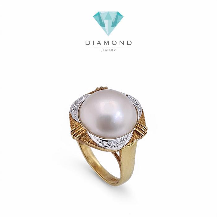 Pearl Diamond Ring 18K / Blistar Diamond Ring/Diamond Jewelry