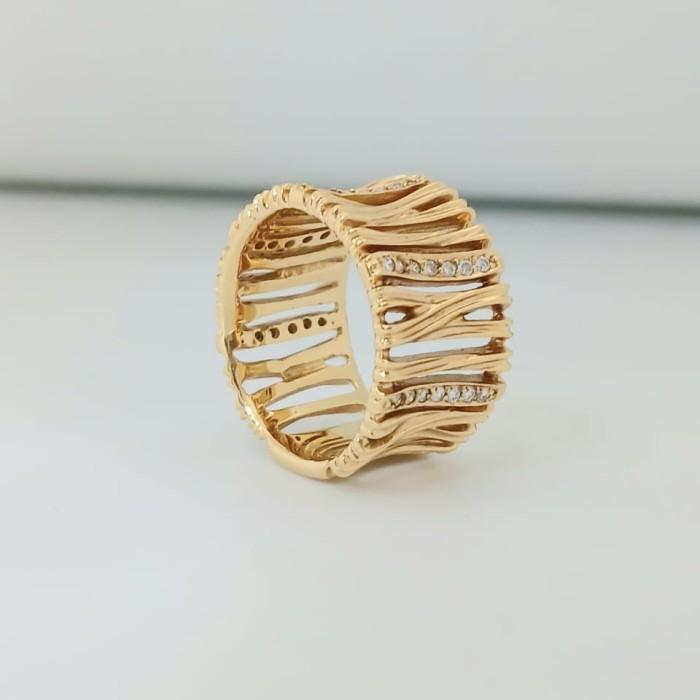 Unique Bamboo Vintage Style Diamond Ring-18K-Diamond Jewelry-18CBM1750LSWP-HT