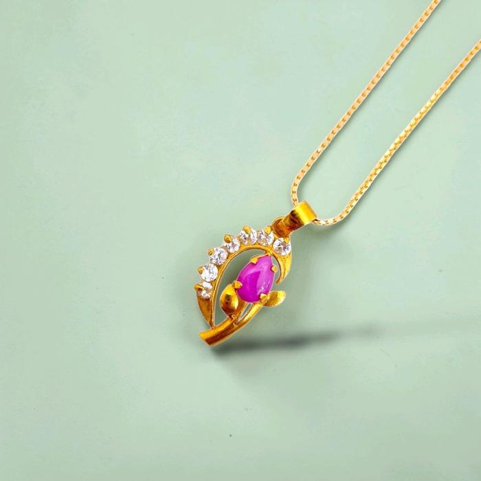 Gold Tulip Pendants 23K / Liontin Tulip Emas 23K / Diamond Jewelry / 220LMSWP3