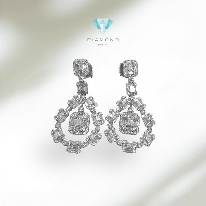 Baguette Viera Earring 18k Diamond -Diamond Jewelry
