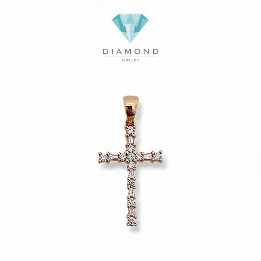 Liontin Cross Diamond pendant Dainty 18K / Diamond Jewelry
