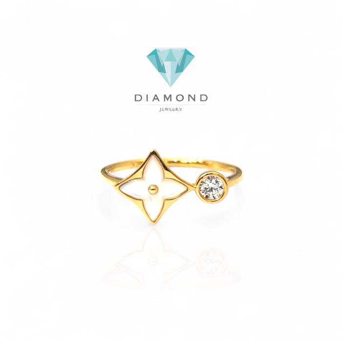 Cincin Emas 16K Mutiara Pearl  Diamond Jewelry-392CMS139LS-HT