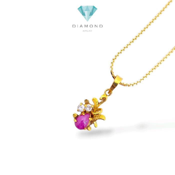 Ruby Floral Pendants 23K / Liontin Bunga Ruby 23K / Diamond Jewelry / 191LMSWP2