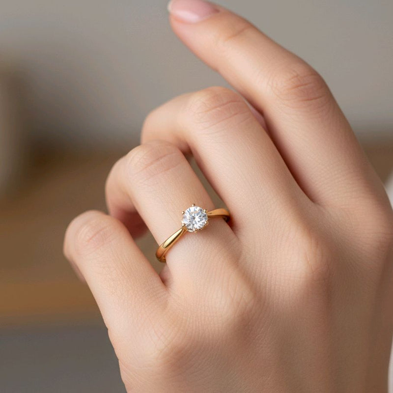 Solitaire Gold Rings 16K / Cincin Emas Solitaire 16K / Diamond Jewelry / 437CMS124LS
