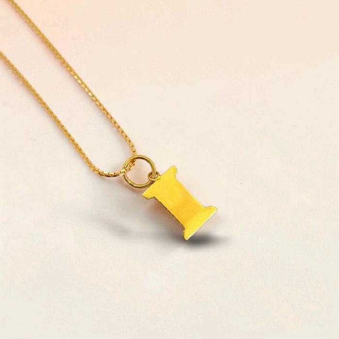 Gold Pendants Letter I 23K / Liontin Emas Huruf   I 23K / Diamond Jewelry / 295LMSWP1