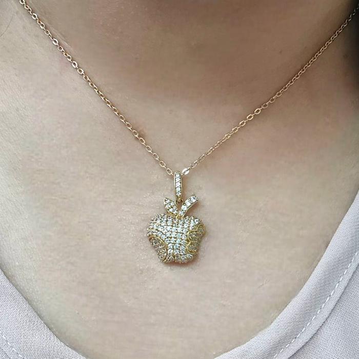 Liontin Mas Sirkon Model Apple 18K-Diamond Jewelry