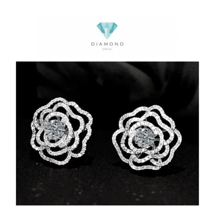 Camelia Diamond Earring 18k white gold Diamond Jewelry