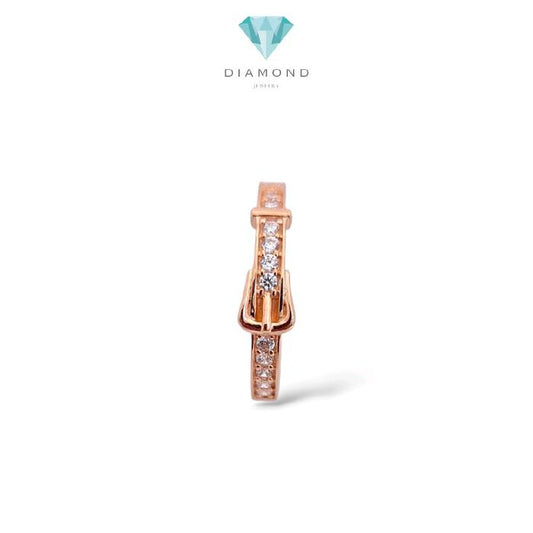Rose Gold Belt Rings 17K / Diamond Jewelry / 444CMS186LS