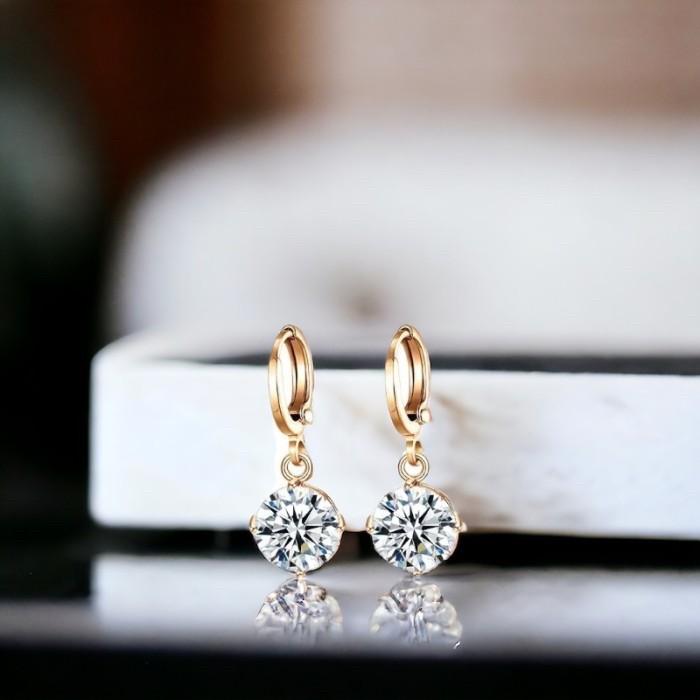 Anting emas klep sole gantung 18k-Diamond Jewelry