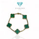 Clover green agate vc bracelet 18k gold-Diamond Jewelry