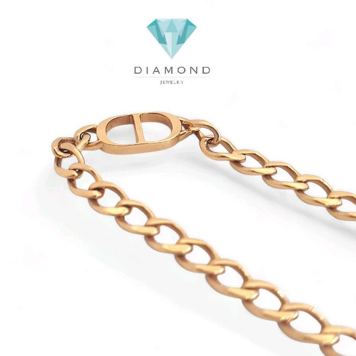 Chain CD Gold Bracelet 18K-Diamond Jewelry-12GBD1238RB