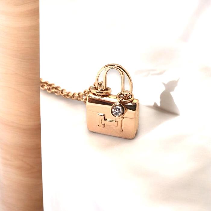 Amulette bag H pendant 18k diamond kelly-Diamond Jewelry