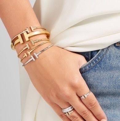T bangle gold 18K Diamond Jewelry