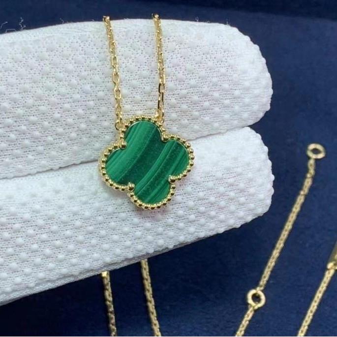 Malachite Clover Green Vintage 18K Gold Diamond Jewelry/Necklace/vintgae Earring/Sweet Earring/Bracelet -387KBD300LS/352ABD829RY/394ABD2500LS/454GBD4000LS-HT