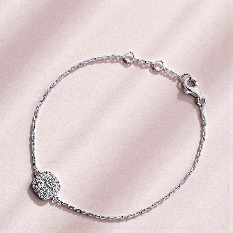 Cushion Diamond Bracelet 18K / Gelang Berlian Cushion 18K / Diamond Jewelry 159GB57200AB -HT