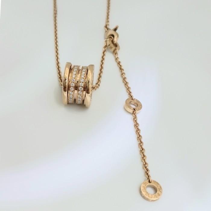 Round Whirl Diamond necklace 18k bv rose gold zero-Diamond Jewelry