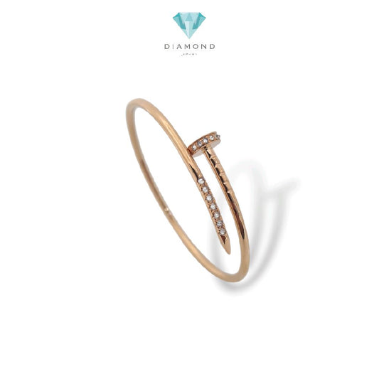 Reverse Set Diamond Nail Bangle 18K / Gelang Paku Diamond  full ujung berlian18K / Diamond Jewelry / 435GBD15000RY