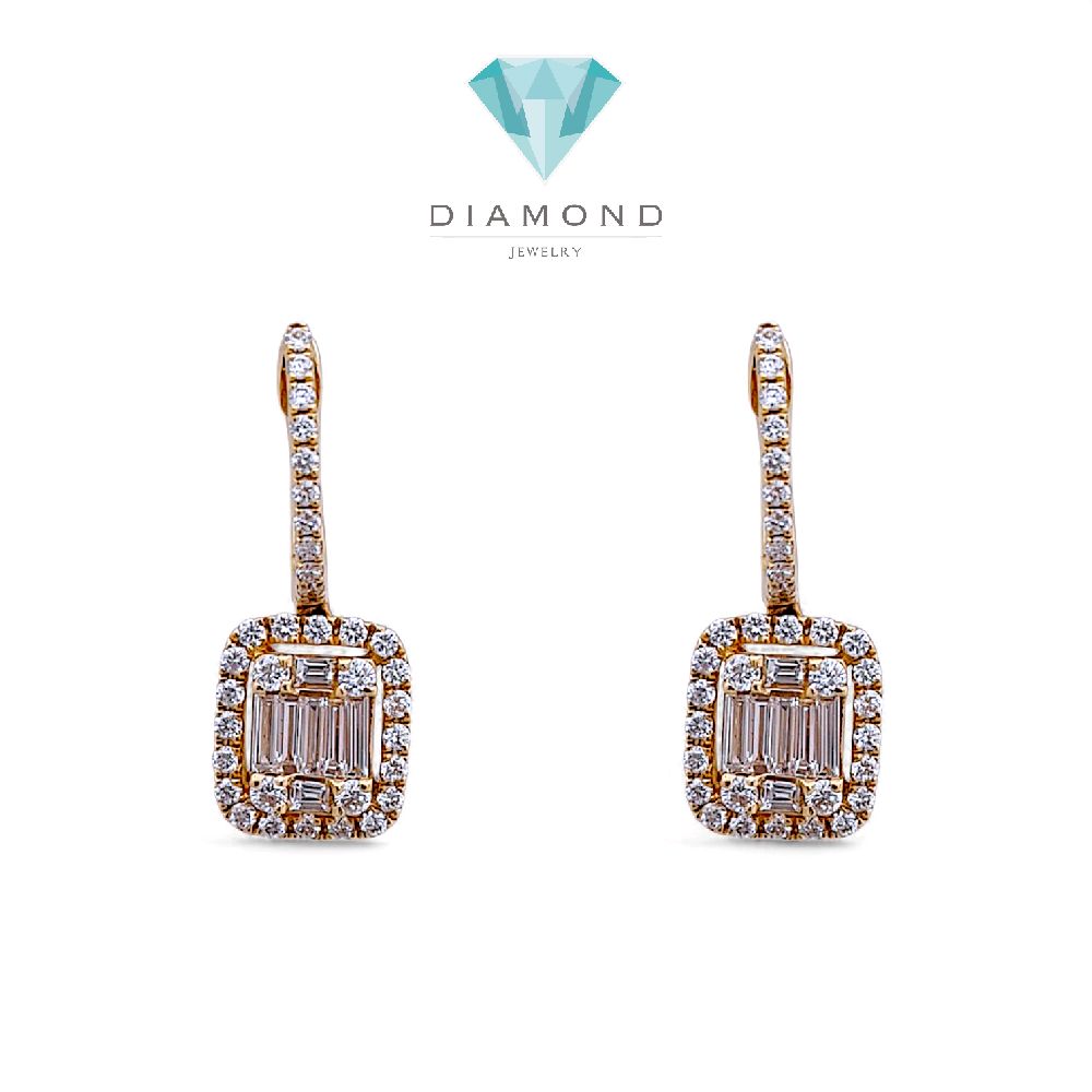 Baguette Diamond Earring 18K / Anting Berlian Baguette 18K / Diamond Jewelry 392AB7500VIONLS-HT