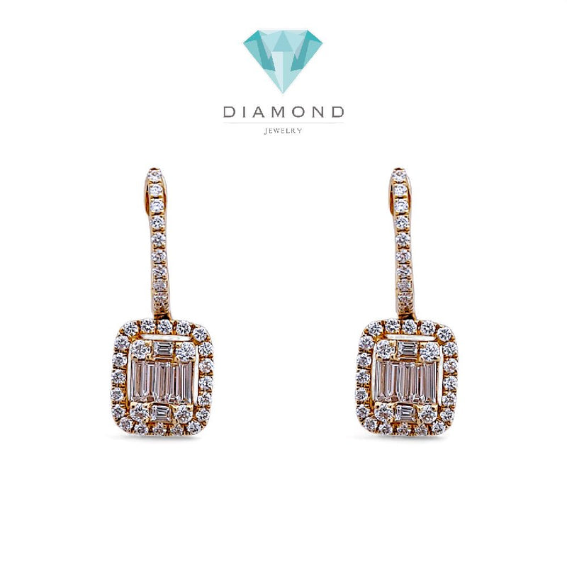 Baguette Diamond Earring 18K / Anting Berlian Baguette 18K / Diamond Jewelry 392AB7500VIONLS-HT