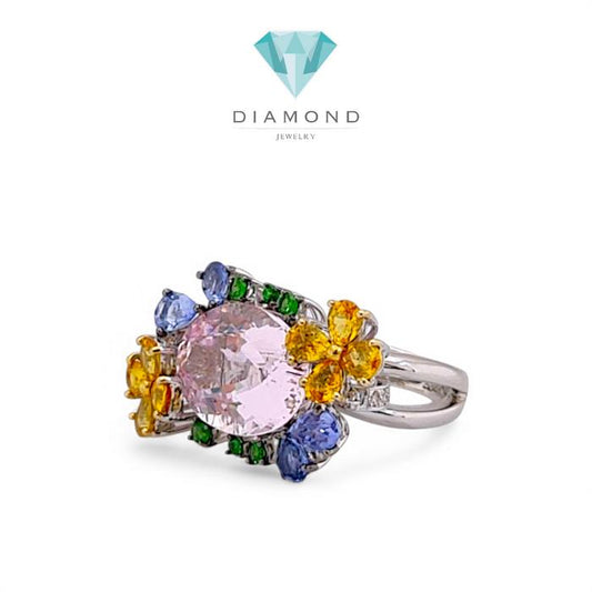 Magonite Ring mix gemstone 18K / Diamond Jewelry