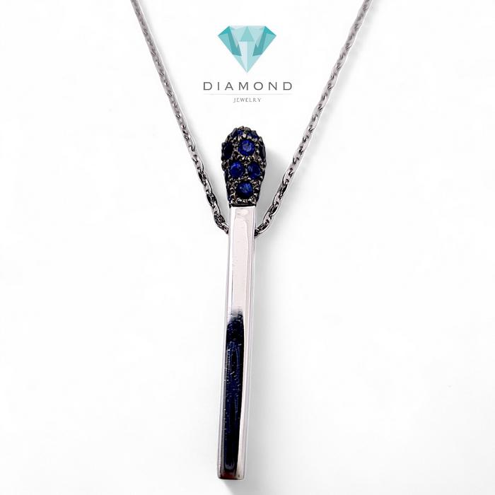 Matches Liontin Blue Sapphire 18K / Diamond Jewelry