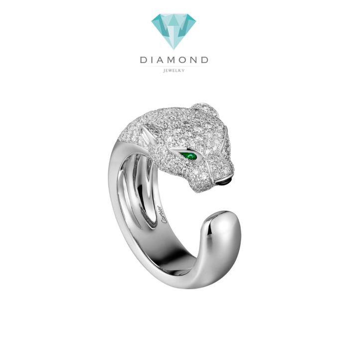 Panthere Diamond Ring 18K white gold Diamond Jewelry