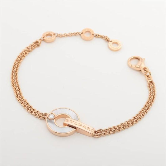 MOP Bracelet moon shape 18k rose gold bv-Diamond Jewelry