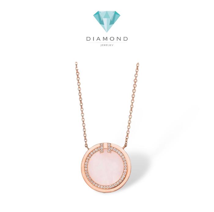 Pink opal round T bracelet diamond 18k -Diamond Jewelry