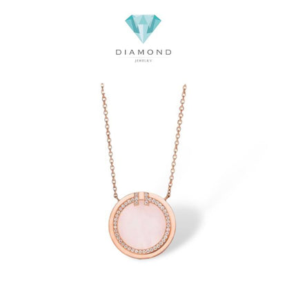 Pink opal round T bracelet diamond 18k -Diamond Jewelry