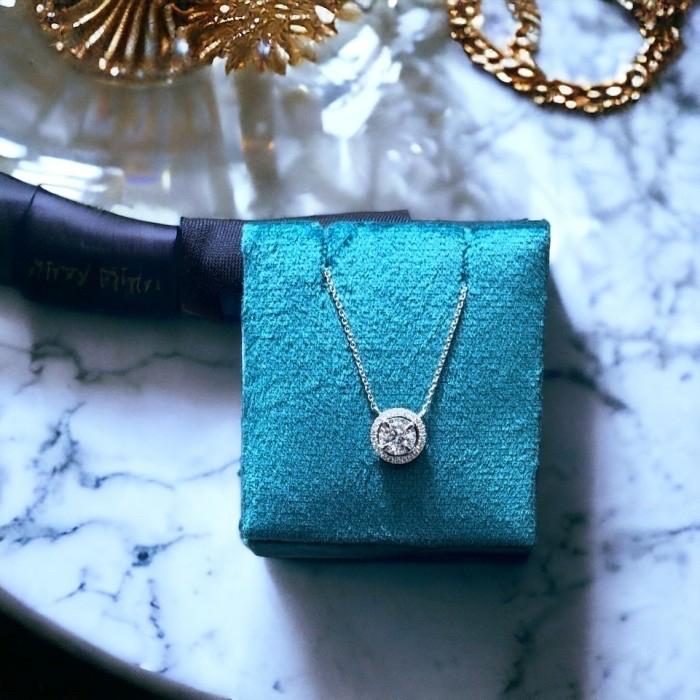 Diamond solitaire illusion 1 crt 18k-Diamond Jewelry