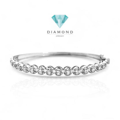 Diamond half tennis Bangle /gelang tennis bangle berlian asli18K Diamond Jewelry