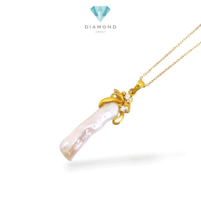 Gold Biwa Pearl Pendant 23K / Liontin Emas Mutiara Biwa 23K / Diamond Jewelry / 208LMSWP5