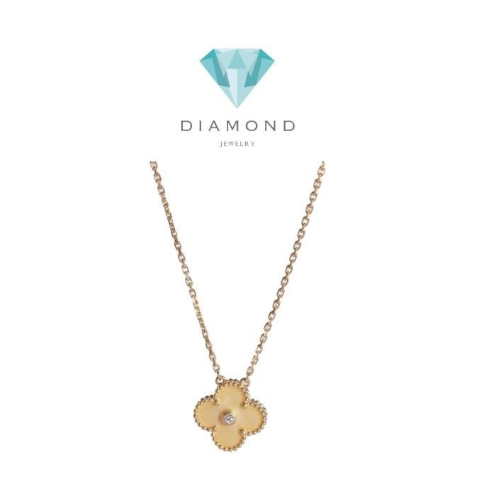 Holiday grey/yellow vca necklace 18k gold-Diamond Jewelry