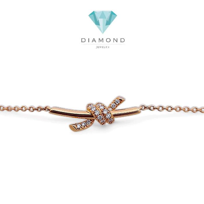 Small Knot Diamond Necklace 18K / Diamond Jewelry 399KBD5500RY-HT