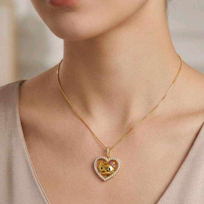 Hello Kitty Gold Pendant 18K / Liontin Emas Hellow Kitty 18K / Diamond Jewelry / 196LMSWP4