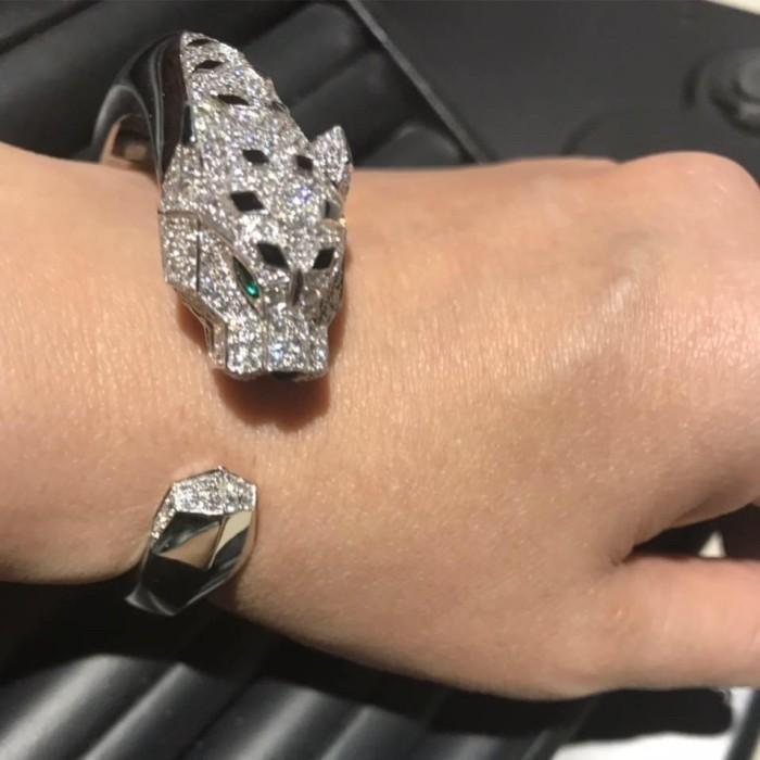 Panther big bangleemerald diamond 18k -Diamond Jewelry