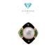 Pearl Emerald onyx Diamond Ring 18K / Diamond Jewelry