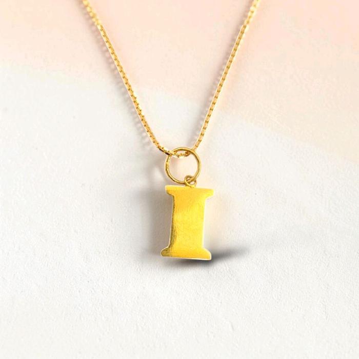 Gold Pendants Letter I 23K / Liontin Emas Huruf   I 23K / Diamond Jewelry / 295LMSWP1