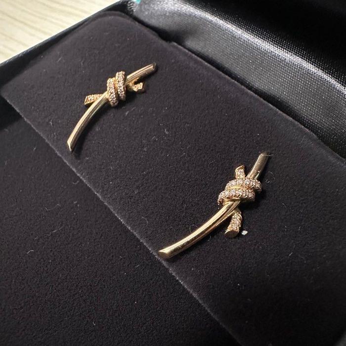 Knot Diamond Earring/Necklace 18K-Diamond Jewelry-396ABD2801SD-28KBD4702SD-HT