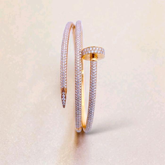Nail Double  Bangle Diamond 18K / Diamond Jewelry / GBD865000AB
