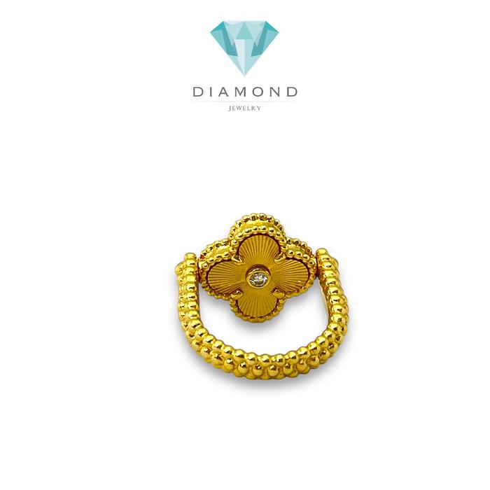 Vintage Reversible Blue \Agate And Gold Ring 18K / Diamond Jewey-354CBD11500RY-(2200HT)