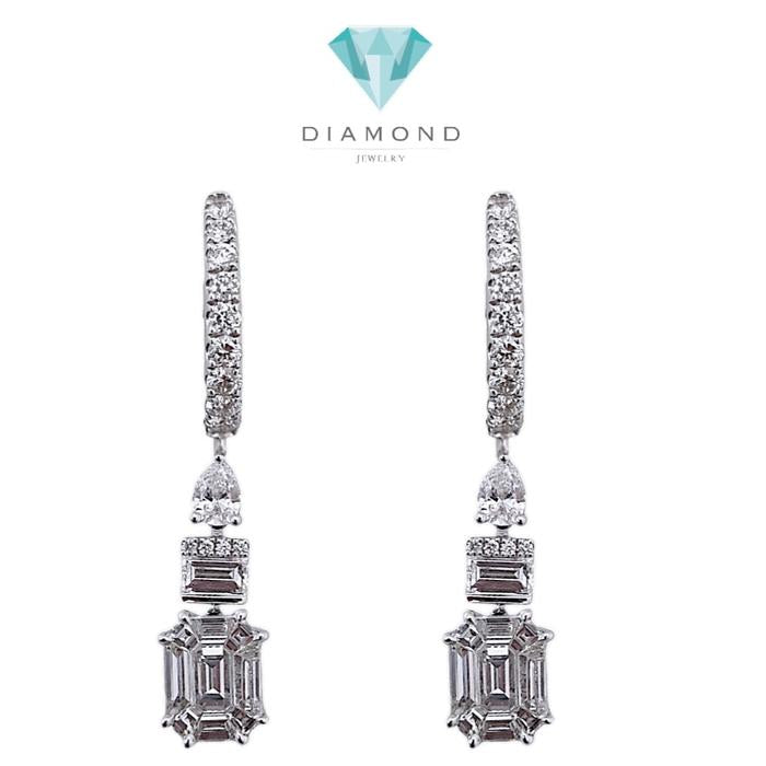 Hoop Baguette Diamond Earrings / Diamond Jewelry
