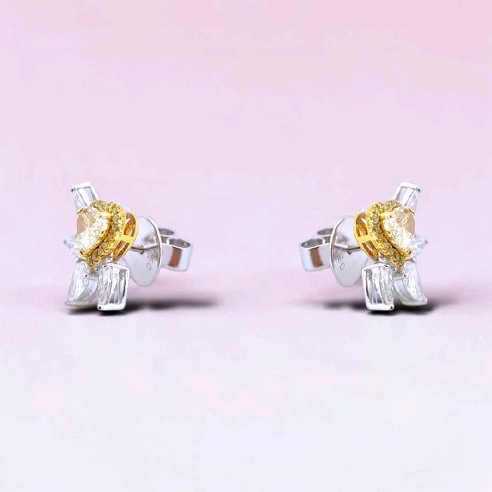 Heart Yellow Diamond Earring 18K / Anting Berlian Kuning Berbentuk Hati 18K / Diamond Jewelry / 2AB26000VLR
